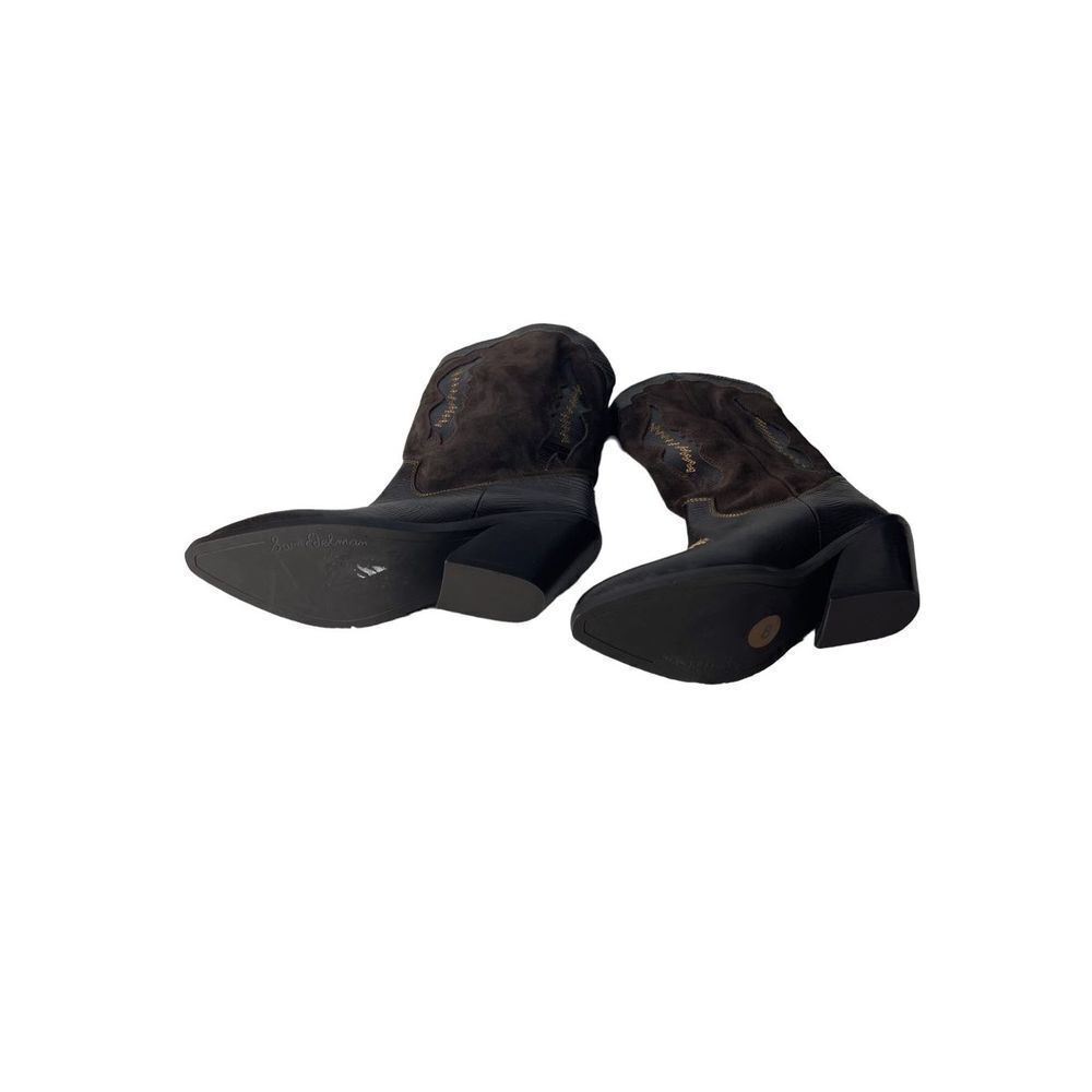 Sam Edelman Western Kitty Heel Dark Brown Boots - Picture 8 of 8